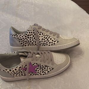 ShuShop Women's Sneakers with Purple Star and Animal Print